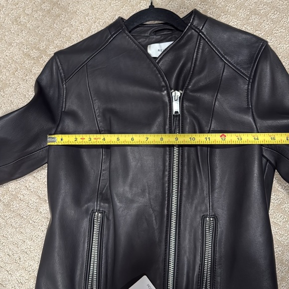 Reiss black leather genuine jacket size 4 - NWT - Picture 5 of 6